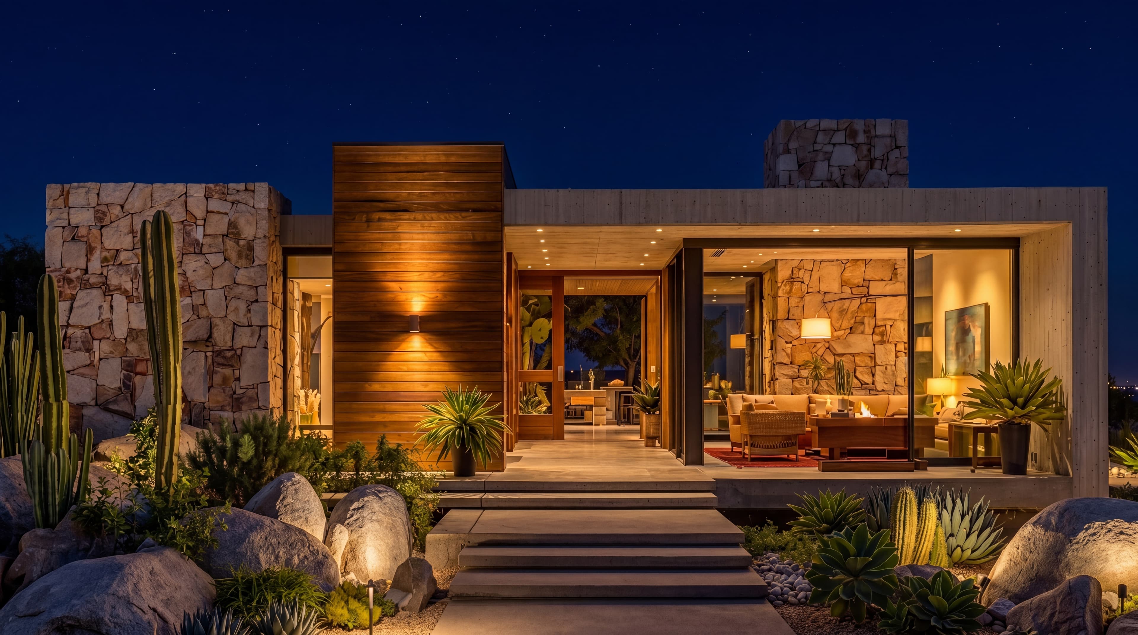 Projet immobilier illuminé de nuit